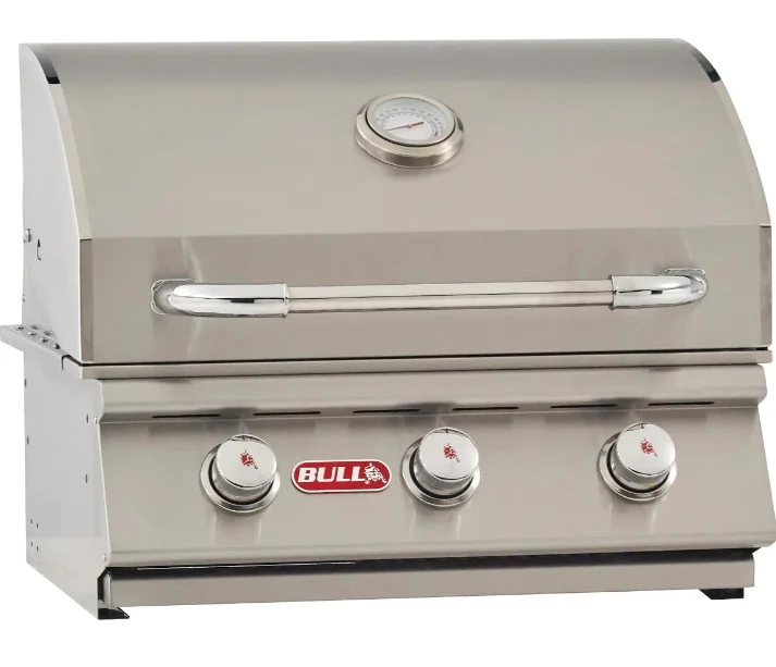 Bull Steer Premium - 25-Inch 3-Burner Built-In Grill - Liquid Propane Gas - 69008