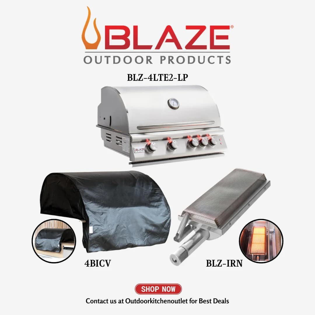 Blaze Outdoor Basic Package LTE 32-inch 4 Burner Grill with Cover and Infrared Burner LP