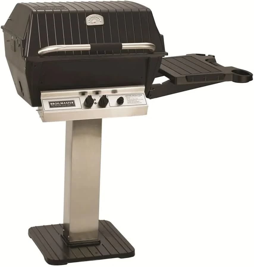 Broilmaster Premium - 27-Inch 2-Burner Stainless Steel Portable Pedestal Base Grill - Natural Gas - P3PK7N