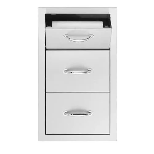 TrueFlame 17" Vertical 2-Drawer & Paper Towel Holder Combo Masonry- TF-TDC-17M-A