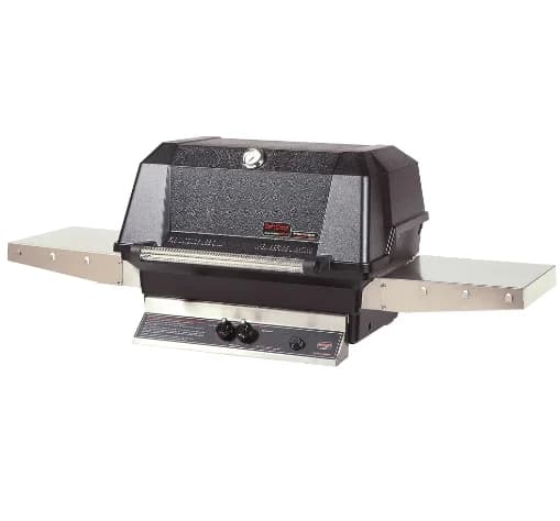 MHP In-Ground Post W/ Stainless Steel Tubing MPP MHP Grill 27" Built-In W/ Stainless Steel Grids, Standard Burners, Cast Aluminum in Propane Gas (642 sq. In) + MHP In-Ground Post W/ Stainless Steel Tubing - WNK4DD-P + MPP