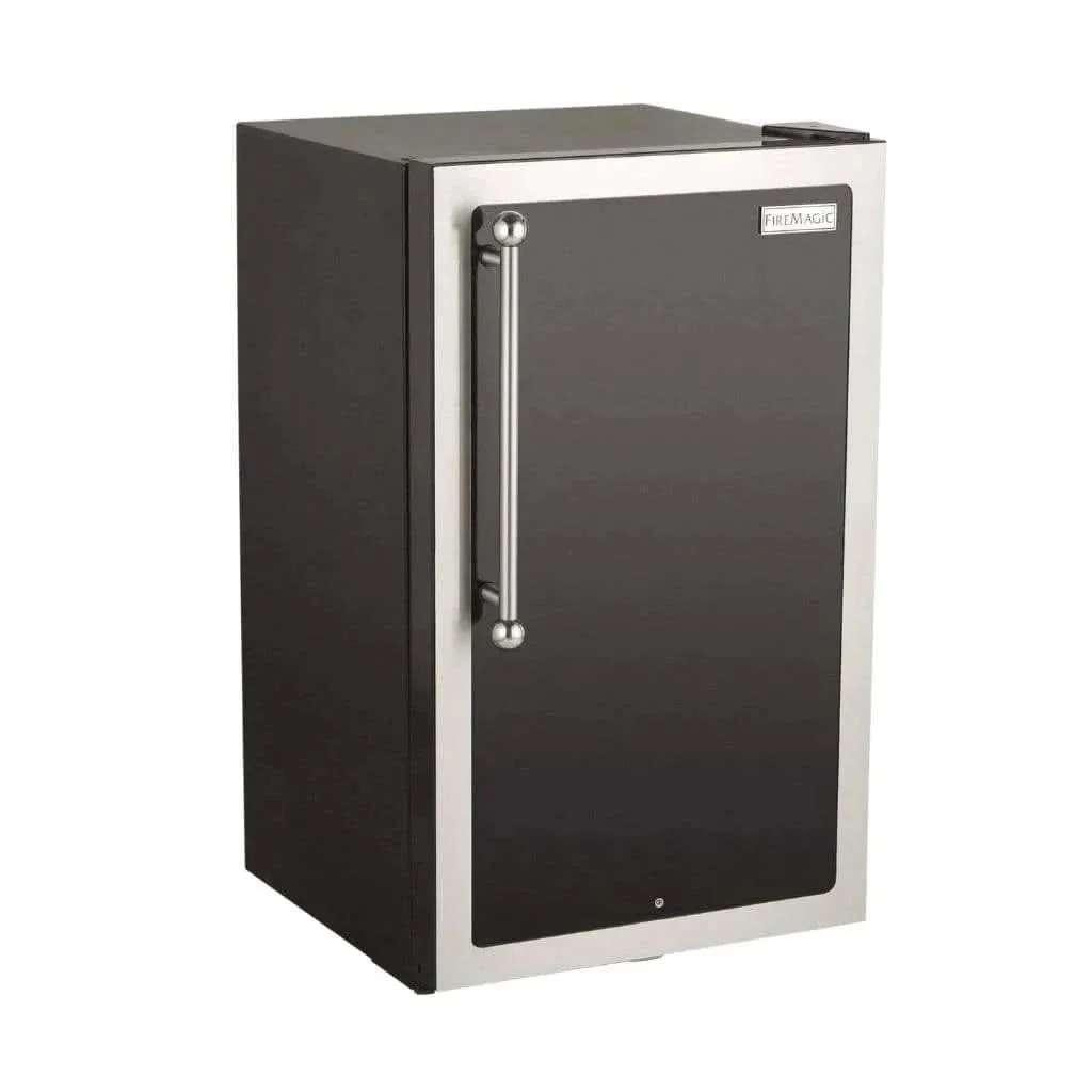 Fire Magic 20-Inch 4 0 Cu Ft Premium Right Hinge Compact Refrigerator - Stainless Steel Door Black Cabinet - 3598-DR