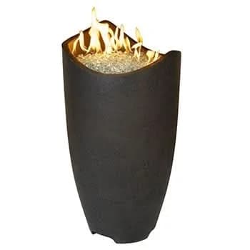 American Fyre Designs 20 Inch Wave Fire Urn with Door, Cafe Blanco, Natural Gas, With Access- 530-CB-11-M2NC