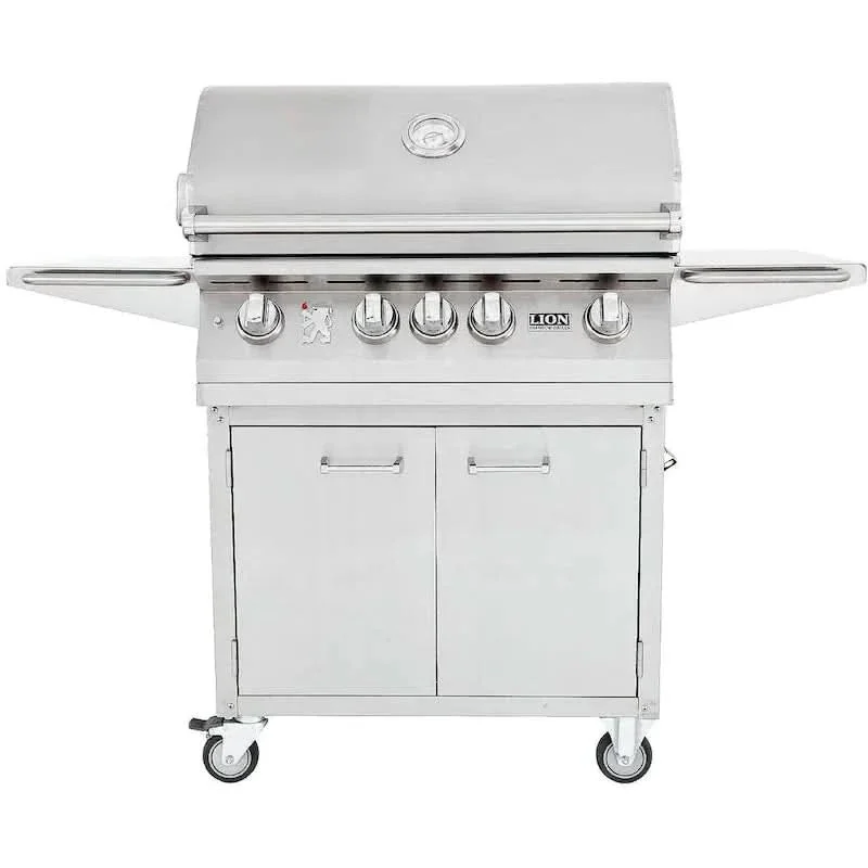 Lion L75000 32-Inch Stainless Steel Liquid Propane Gas Grill on Cart - 53621 + 75625