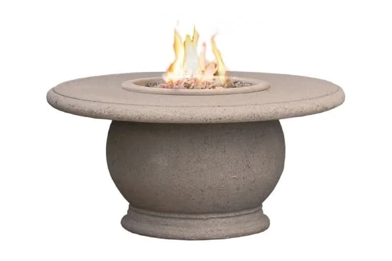 American Fyre Designs 24 Inch Round Amphora Firetable with Concrete Table Top, Concrete Grey, Propane Gas- 610-CG-11-M2PC