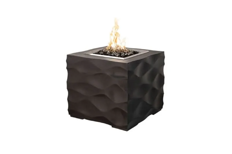 American Fyre Designs 22 3/4 Inch Voro Cube Firetable, Black Lava, Natural Gas- 726-BA-11-M2NC