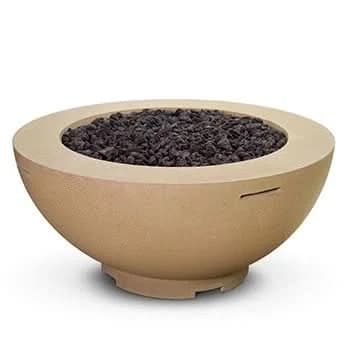 American Fyre Designs 48 Inch Round Fire Bowl, Black Lava, Natural Gas- 731-BA-11-M6NC