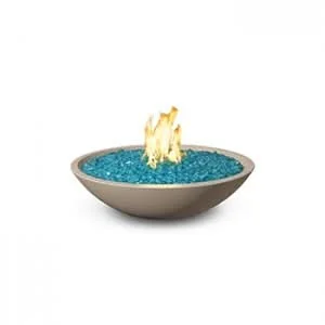 American Fyre Designs 24 Inch Marseille Round Fire Bowl, Concrete Grey, Propane Gas- 755-CG-11-M2PC