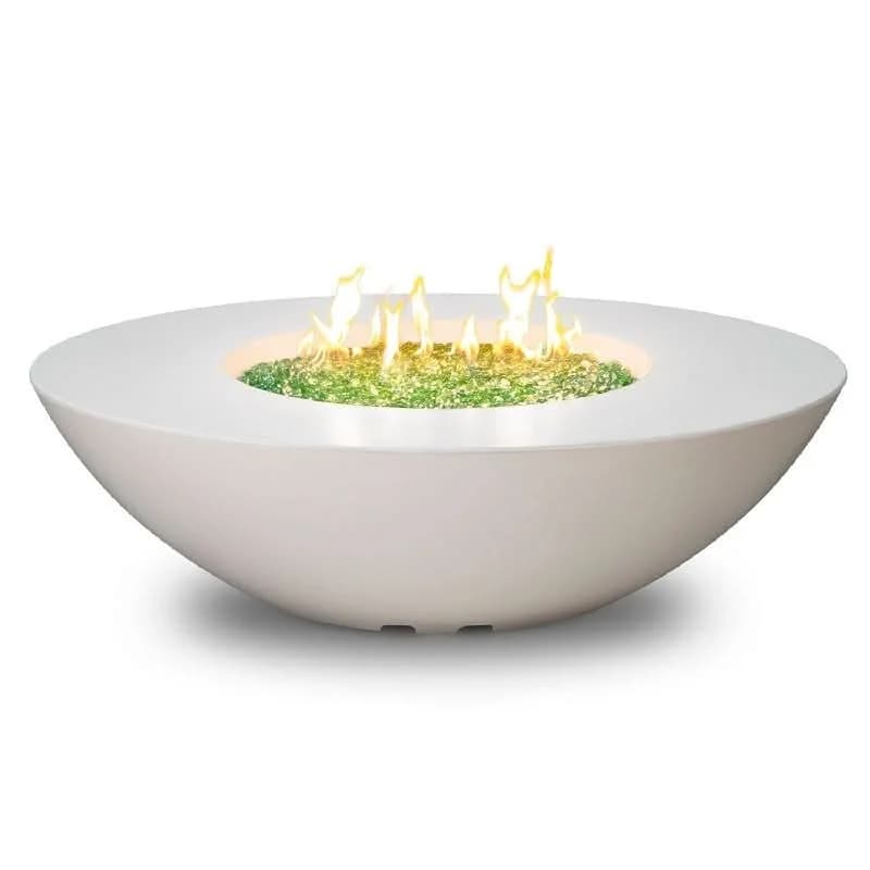 American Fyre Designs 18 Inch Calais Oval Firetable, White Aspen, Natural Gas- 759-WA-11-M4NC