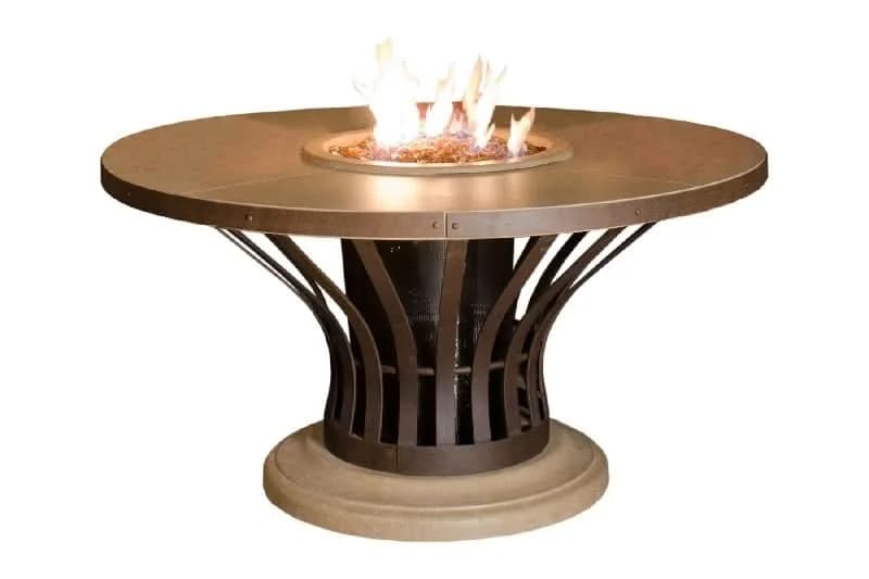 American Fyre Designs 28 Inch Fiesta Round Dining Firetable, Cafe Blanco, Natural Gas- 775-CB-11-M2NC