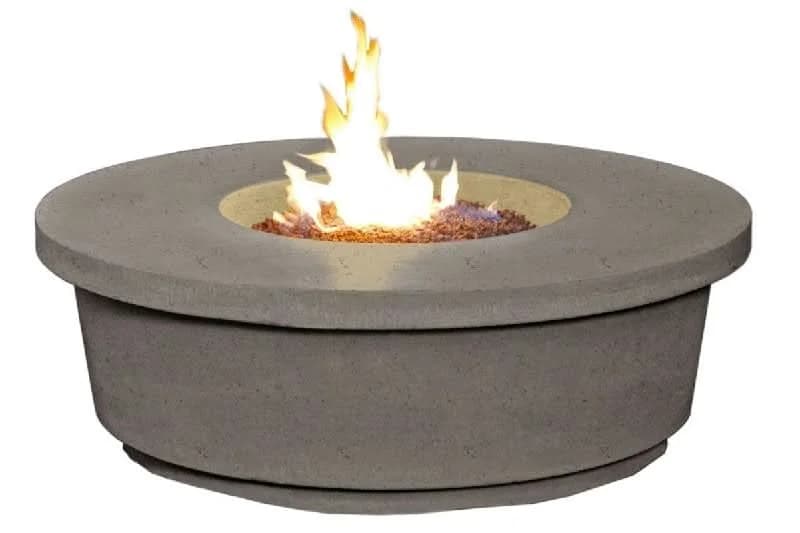 American Fyre Designs 15 1/2 Inch Contempo Round Firetable, Dark Basalt, Propane Gas- 782-DB-11-M2PC