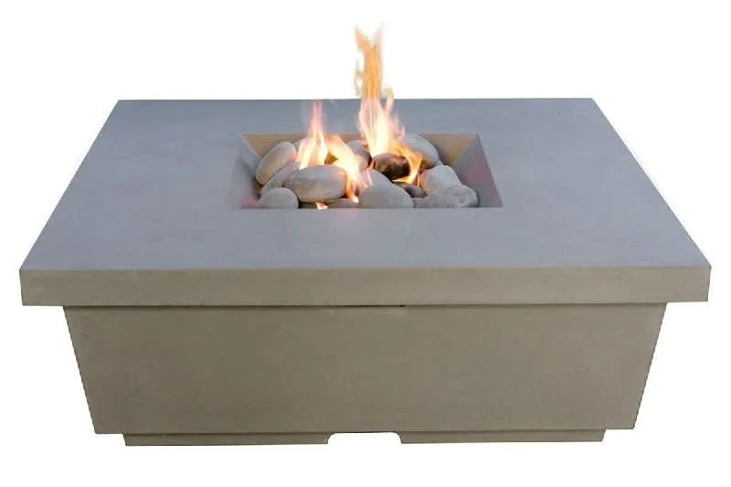 American Fyre Designs 15 1/2 Inch Contempo Square Firetable, White Aspen, Propane Gas- 784-WA-11-M2PC