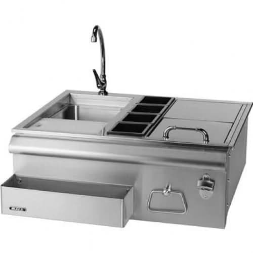 Bull 30-Inch Stainless Steel Slide-In Bar Center W/ Ice Chest & Sink - 97623