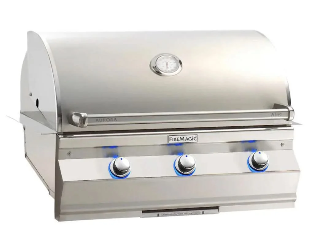 Fire Magic Aurora A540I - 30-Inch 2-Burner Built-In Grill with Analog Thermometer - Natural Gas - A540I-7LAN
