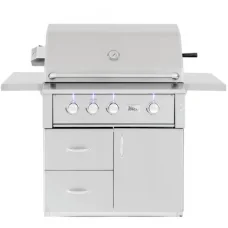 Summerset Alturi - 36-Inch 3-Burner Freestanding Grill - Natural Gas with Stainless Steel Burners & Rotisserie - ALT36T-NG + CART-ALT36