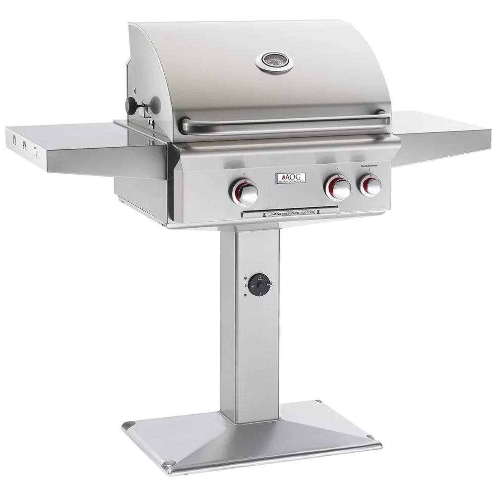 American Outdoor Grill T-Series - 24-Inch 2-Burner Freestanding Grill on Pedestal - Natural Gas - AOG24NPT00SP