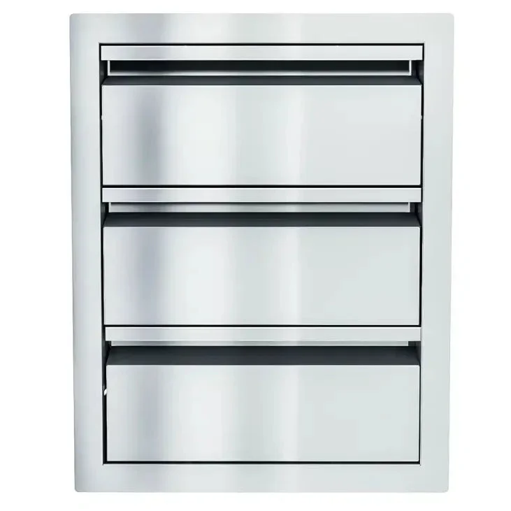 Sunstone 16 Inch Aruba Series Large Triple Drawer Unit with Cutlery Drawer and Two Large Storage Drawers - ARU-16TD