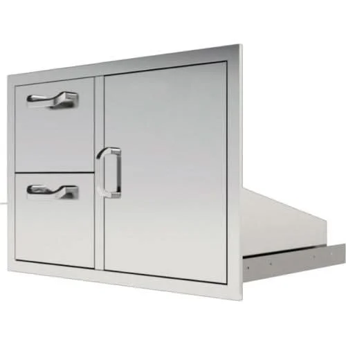 Eloquence 260 Series 39 Inch Double Drawer & Roll Out Trash/Liquid Propane Gas Bin On Right Combo - Eloquence-260-DDC-39/TR-R