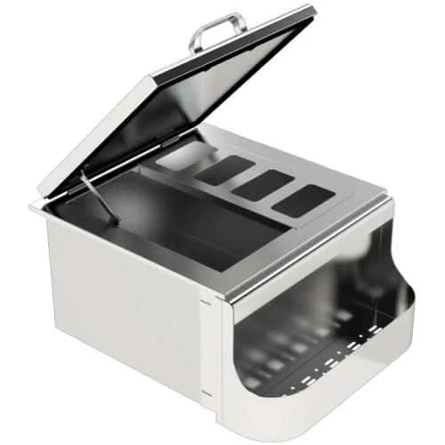 PCM 260 Series 25 Inch Slide In Ice Bin Cooler With Speed Rail & Condiment Holder - BBQ-260-SI