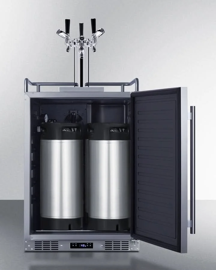 Summit 24 Wide Built-In Outdoor Commercial Beer Kegerator - BC74OSCOMTRIPLE