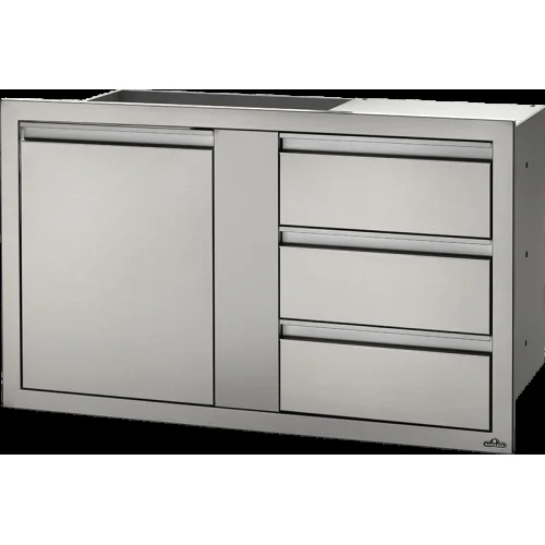 Napoleon 42 X 24 Large Single Door & Triple Drawer And Triple Drawer - BI-4224-1D3DR