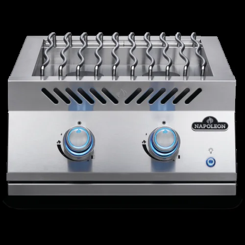 Napoleon Built In 700 Series Dual Range Top Liquid Propane Gas Burner with Stainless Steel Cover - BIB18RTPSS