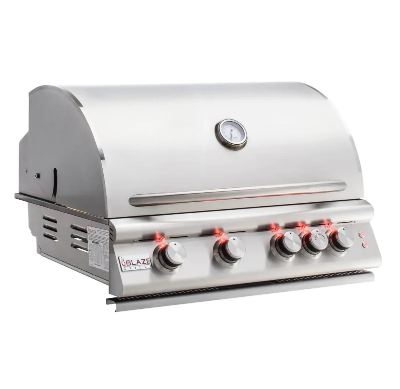 Blaze Premium LTE - 32-Inch 4-Burner Built-In Grill with Rear Infrared Burner & Grill Lights - BLZ-4LTE2