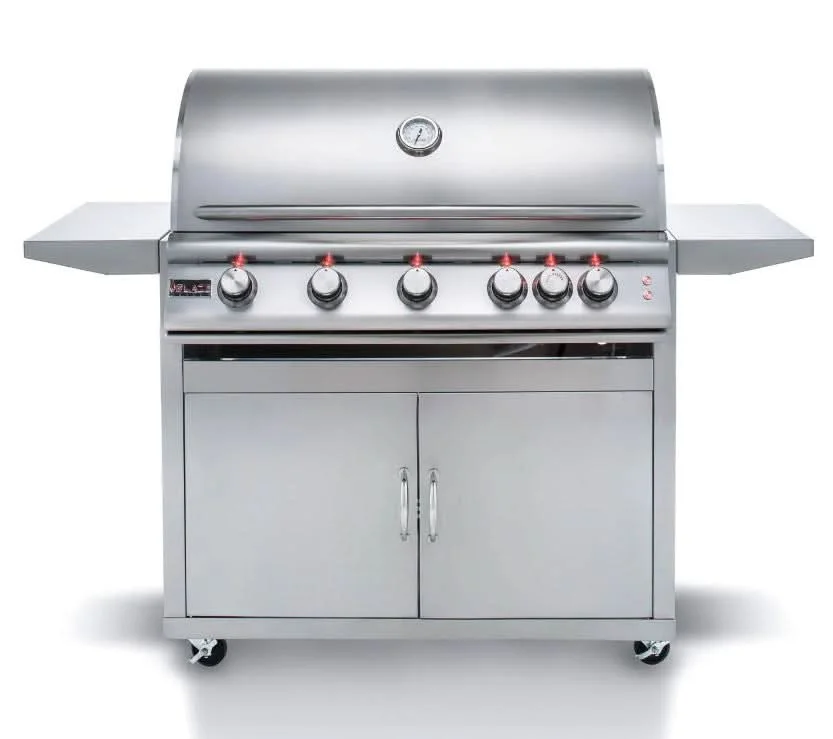 Blaze Premium LTE - 40-Inch 5-Burner Freestanding Grill - Natural Gas with Rear Infrared Burner & Grill Lights - BLZ-5LTE2-NG + BLZ-5-CART-SC