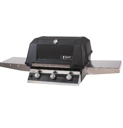 MHP WHRG4DD - 57-Inch 3-Burner Hybrid Stainless Patio Base Grill with SearMagic Grids and Hybrid Burners - Liquid Propane Gas - WHRG4DD-PS + OCOL + OP-P