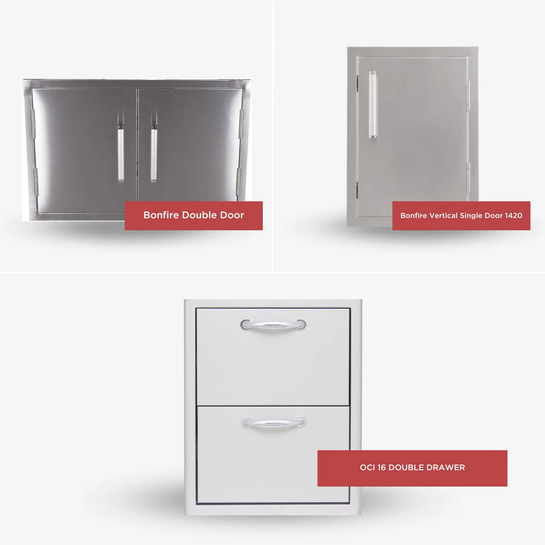 Whistler Basic Package with Stainless Steel Double Access Door, Double Drawer and Single Access Door Vertical