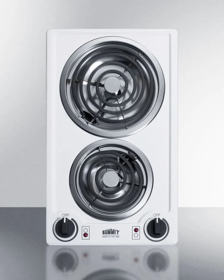 Summit 12 Wide 115V 2-Burner Coil Cooktop White - CCE211WH