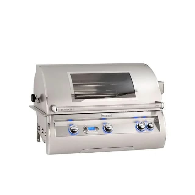 Fire Magic Echelon Diamond E790I - 36-Inch 3-Burner Built-In Grill with Magic View Window, Rotisserie and Digital Thermometer - Liquid Propane Gas - E790I-8E1P-W