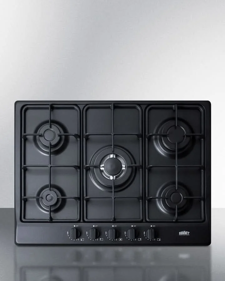 Summit 27 Wide 5 Burner Gas Cooktop Black - GC5272B