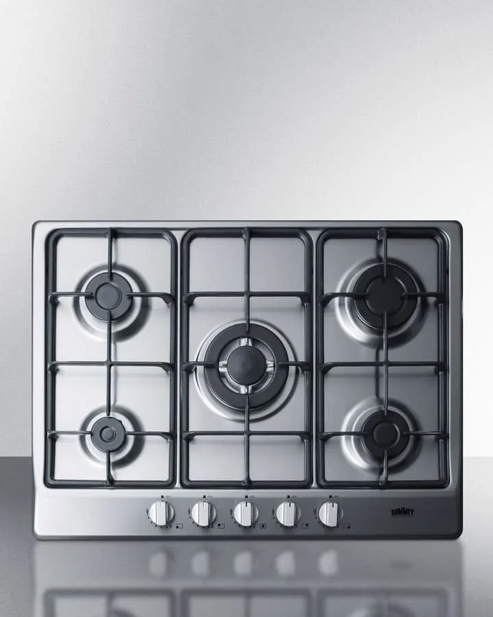 Summit 27 Wide 5 Burner Gas Cooktop Stainless Steel - GC527SS