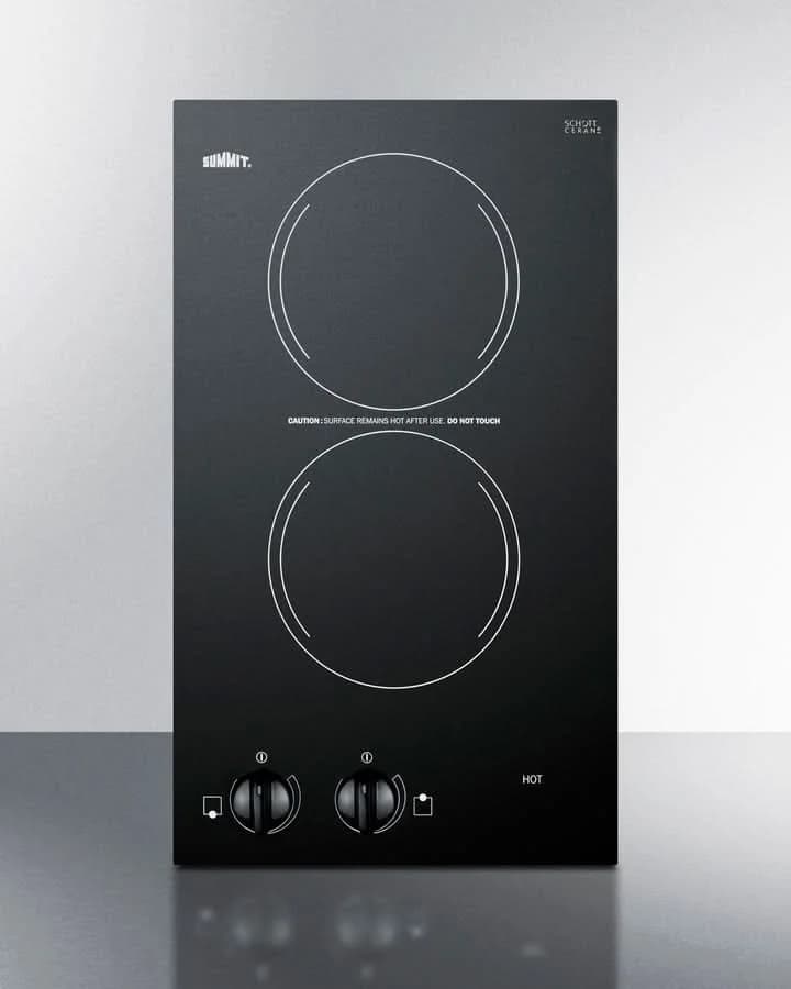 Summit - 12 Wide 115V 2-Burner Radiant Cooktop - CR2110B