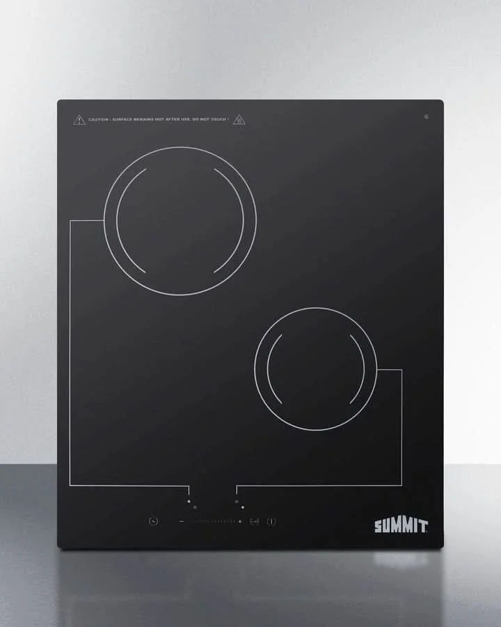 Summit - 18 Wide 220V 2-Burner Radiant Cooktop - CR2B228T