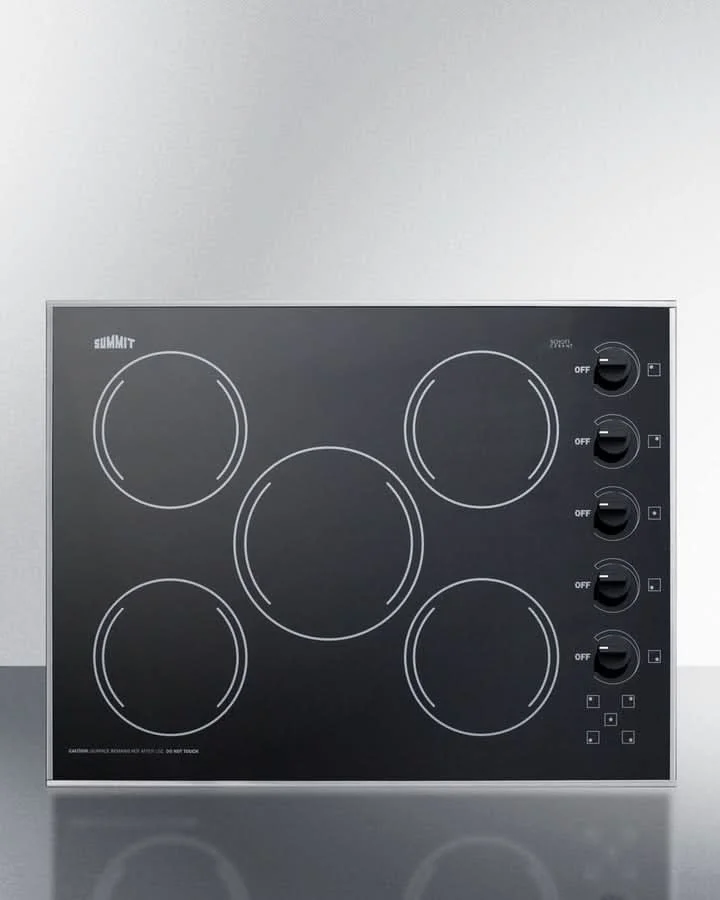 Summit - 27 Wide 230V 5-Burner Radiant Cooktop CR5B273B