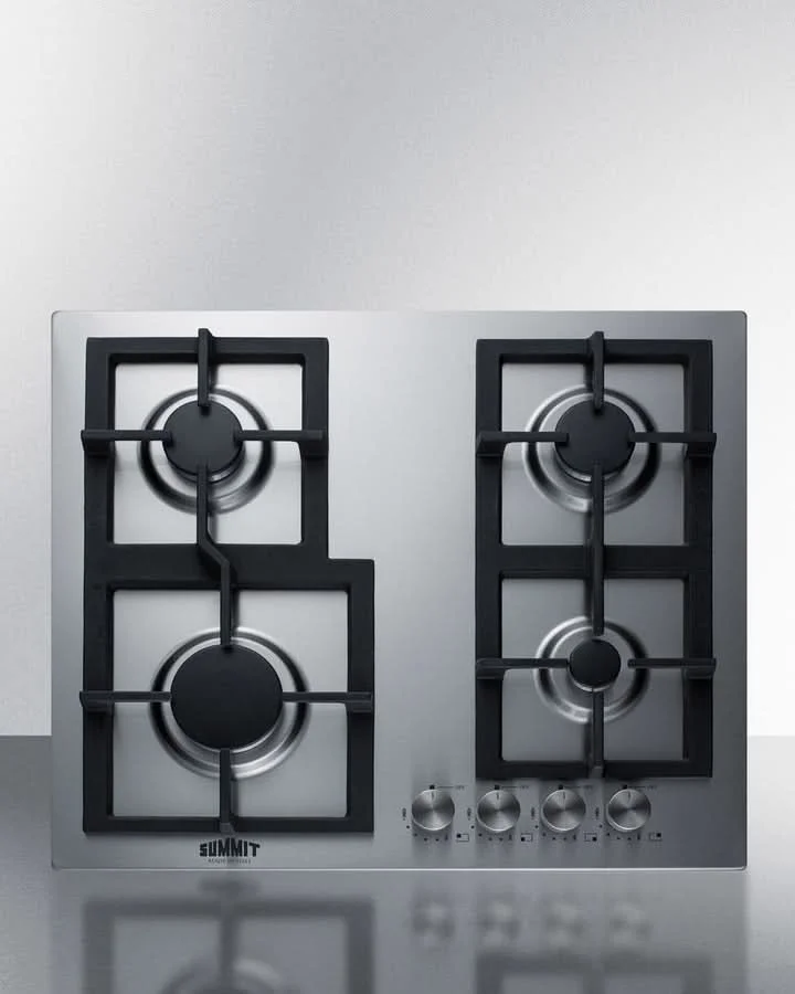 Summit - 24 Wide 4-Burner Propane Gas Cooktop In Stainless Steel - GCJ4SSLP
