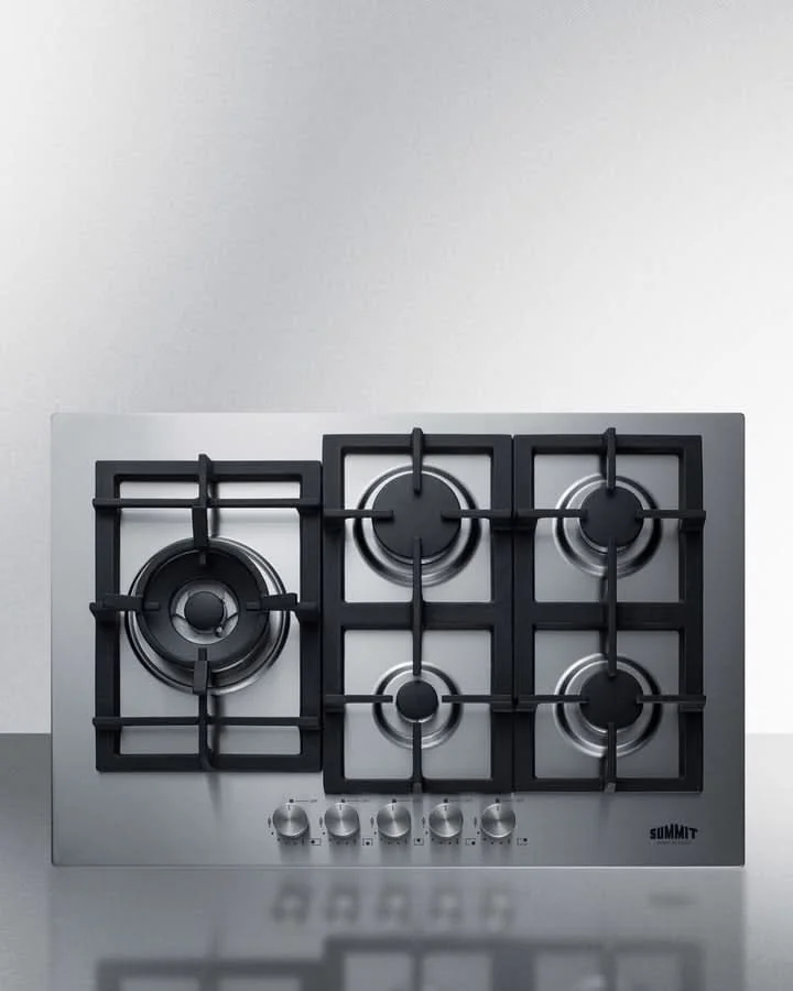 Summit - 30 Wide 5-Burner Propane Gas Cooktop In Stainless Steel - GCJ5SSLP
