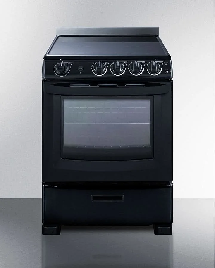 Summit - 24 Wide Electric Smooth-Top Range - REX2431BRT