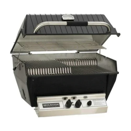 Broilmaster Premium Series- 24-Inch 2-Burner Built-In Grill with Standard Burners - Liquid Propane Gas - P4XF