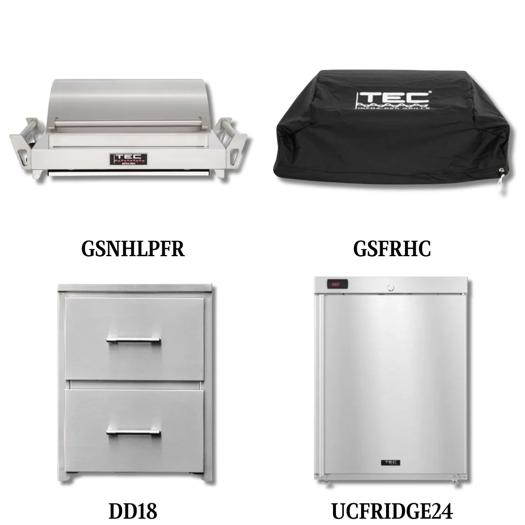 TEC GSNHLPFR Liquid Propane Gas with Cover, and Double Access Drawers and Refrigeration - PCKG2-GSNHLPFR