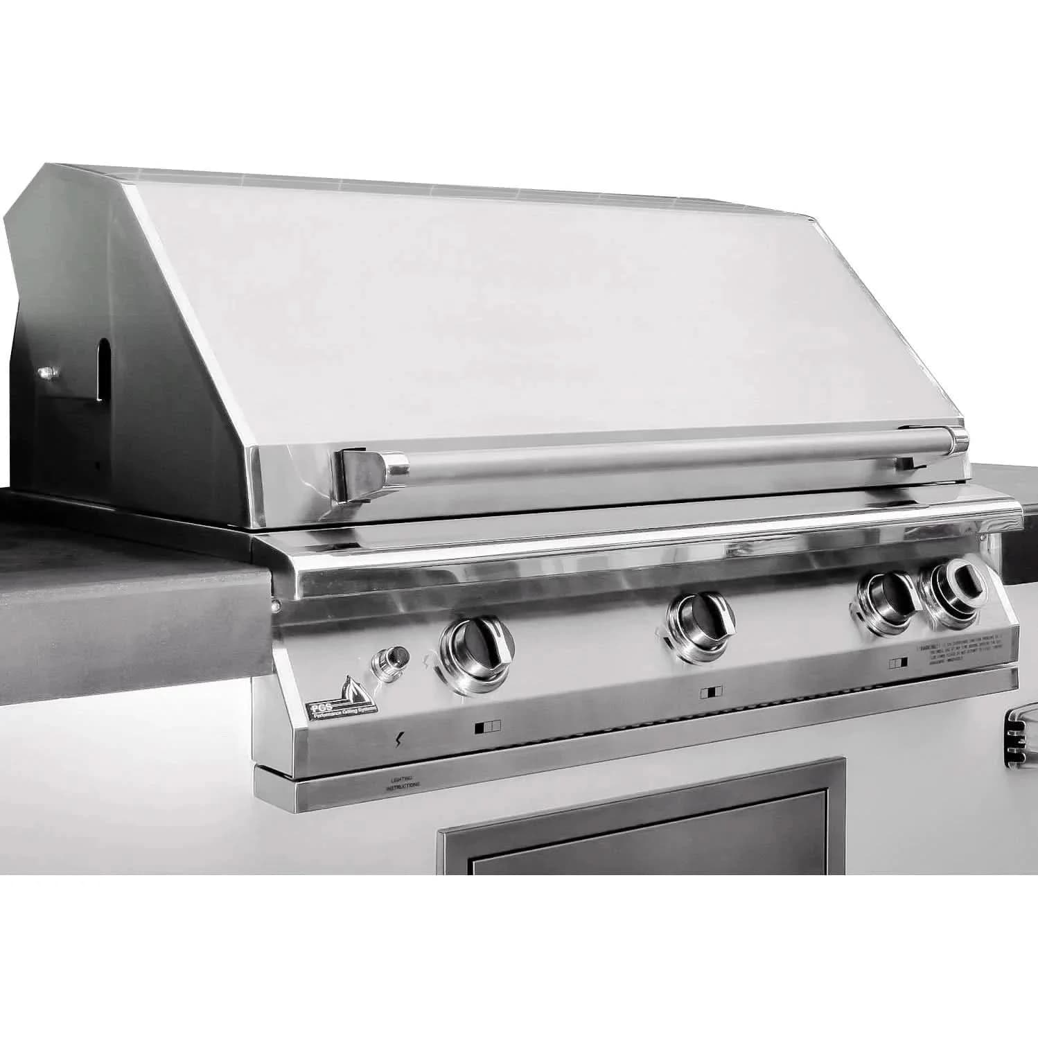 PGS T-Series Commercial - 39-Inch 3-Burner Built-In Grill with Timer - Liquid Propane Gas - S36TLP