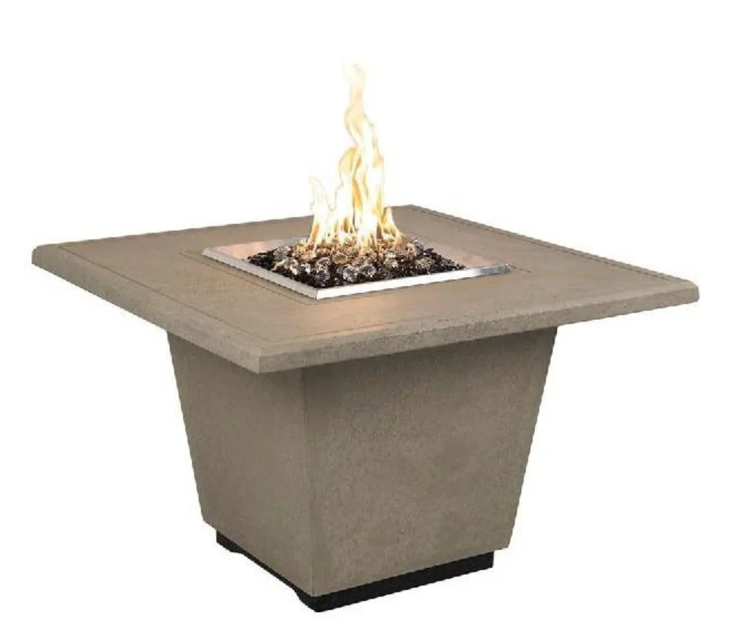 American Fyre Designs Reclaimed Wood 24 Inch Cosmo Square Firetable, Silver Pine, Propane Gas- 640-BA-SP-M2PC