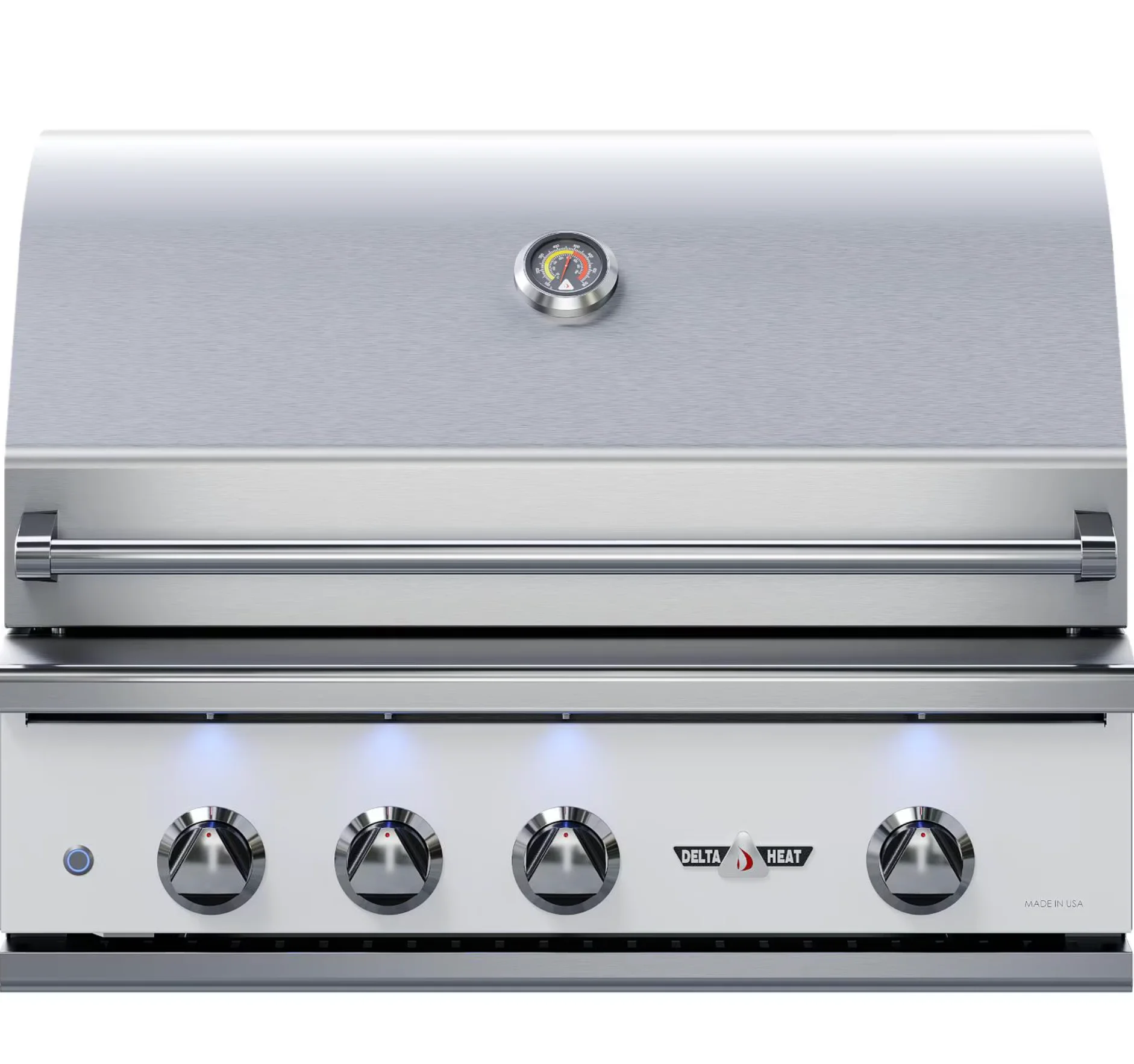 Delta Heat 38-Inch 3-Burner Built-In Natural Gas Grill w/ Rotisserie & Sear Zone - White Control Panel - DHBQ38RS-WN