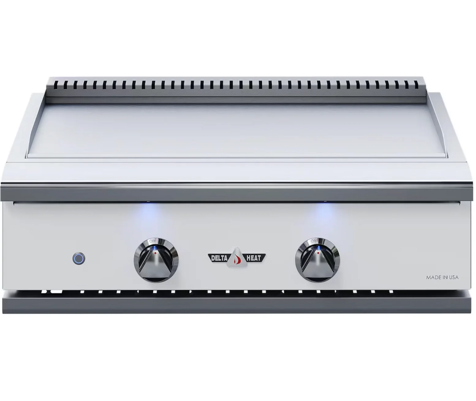 Delta Heat 32-Inch Built-In Natural Gas Teppanyaki Griddle - White Control Panel - DHTG32-WN