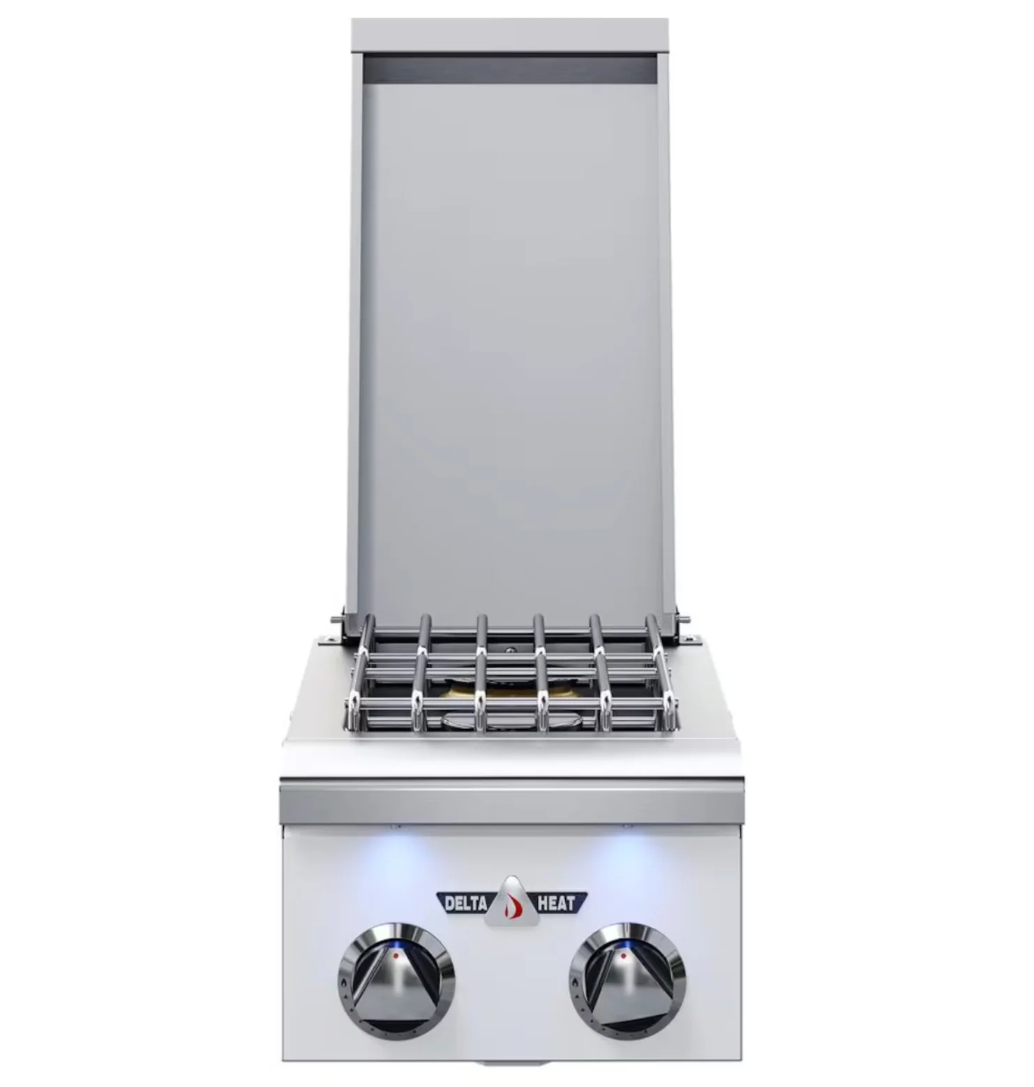 Delta Heat 12-in Built-In Propane Double Side Burner - White Control Panel - DHSB2-DWL