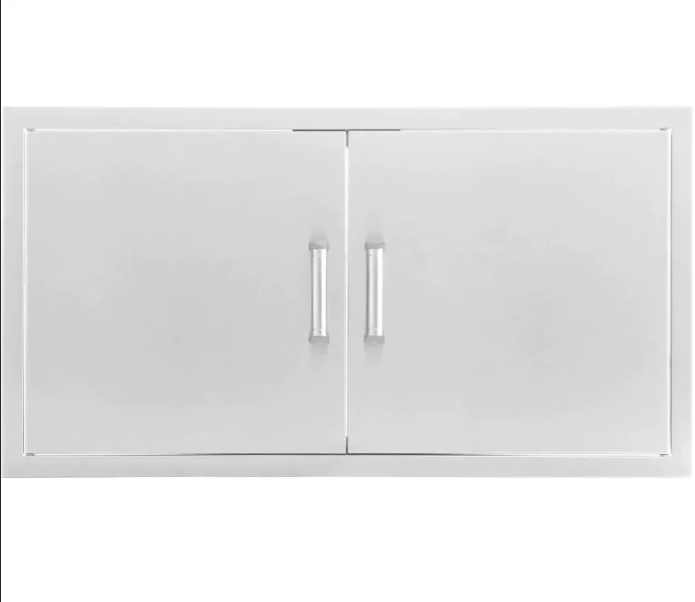 PCM 40-Inch Stainless Steel Double Access Door, Contempo - BBQ-260-AD40 + BBQ-350H-Handle (2)