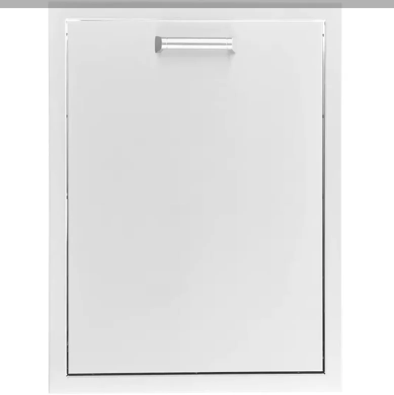 PCM 20-Inch Stainless Steel Roll-Out Double Trash & Recycling Bin, Contempo - BBQ-260-TREC-DRW + BBQ-350H-Handle
