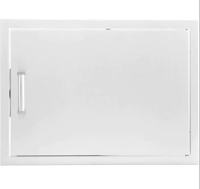 PCM 28-Inch Stainless Steel Reversible Single Access Door, Horizontal, Contempo - BBQ-260-SH-2417 + BBQ-350H-Handle